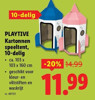 Kartonnen speeltent, 10-delig