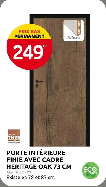 Group - PORTE INTÉRIEURE FINIE AVEC CADRE HERITAGE OAK 73 CM