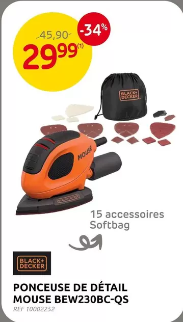 Black - PONCEUSE DE DÉTAIL MOUSE BEW230BC-QS