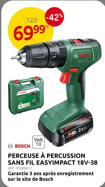 Bosch - PERCEUSE À PERCUSSION SANS FIL EASYIMPACT 18V-38