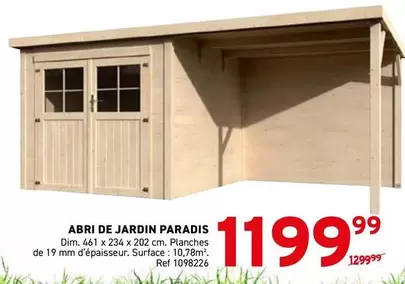 De - ABRI DE JARDIN PARADIS