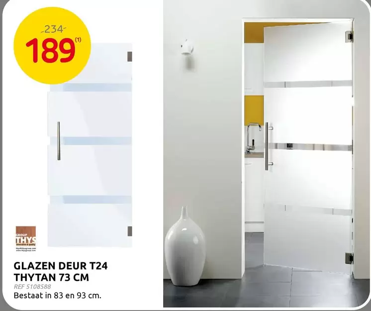 Group - GLAZEN DEUR T24 THYTAN 73 CM