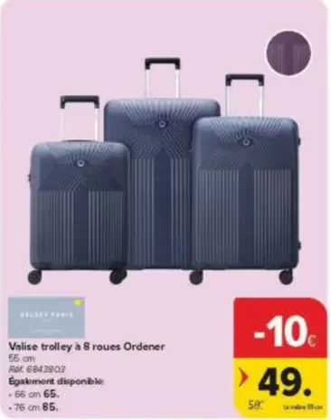 Valise trolley à & roues Ordener