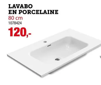 LAVABO EN PORCELAINE 80 cm