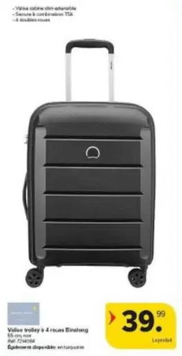 Valise trolley 4 roues Blauw/zw