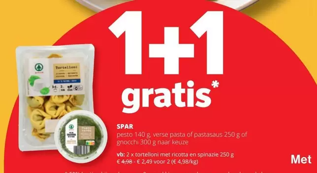 Ricotta - pesto, verse pasta of pastasaus of gnocchi