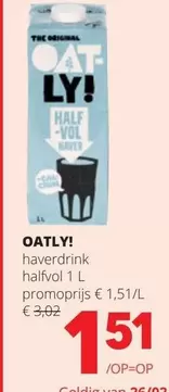 haverdrink halfvol 1 L