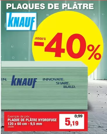 De - PLAQUE DE PLATRE HYDROFUGE