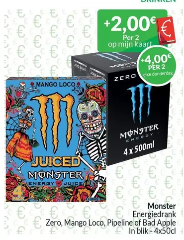 Monster - Energiedrank Zero, Mango Loco, Pipeline of Bad Apple
