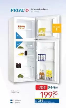 De - 2-deurskoelkast