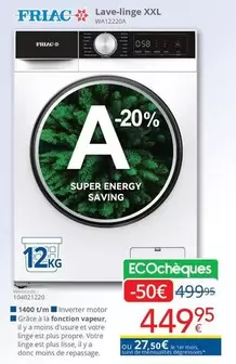 De - Lave-linge XXL WA12220A