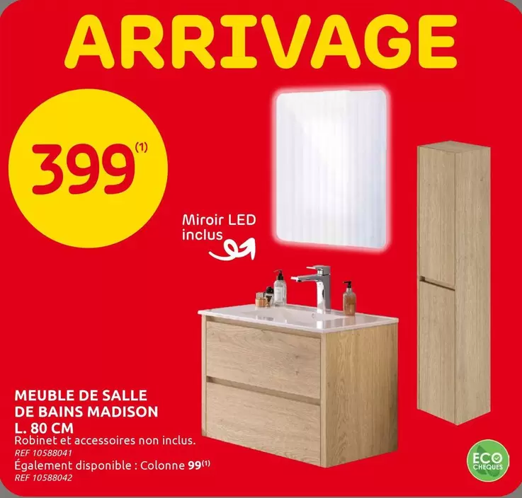 De - MEUBLE DE SALLE DE BAINS MADISON L. 80 CM