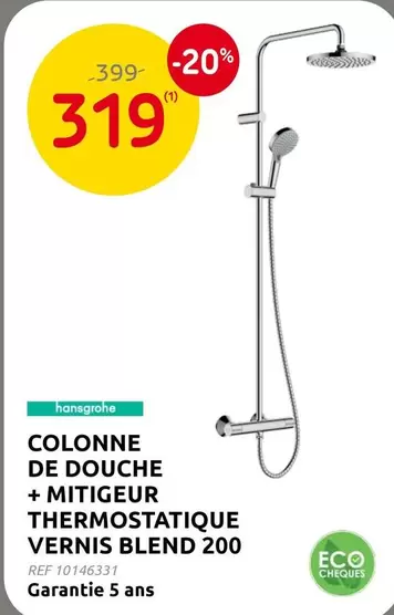 De - COLONNE DE DOUCHE + MITIGEUR THERMOSTATIQUE VERNIS BLEND 200