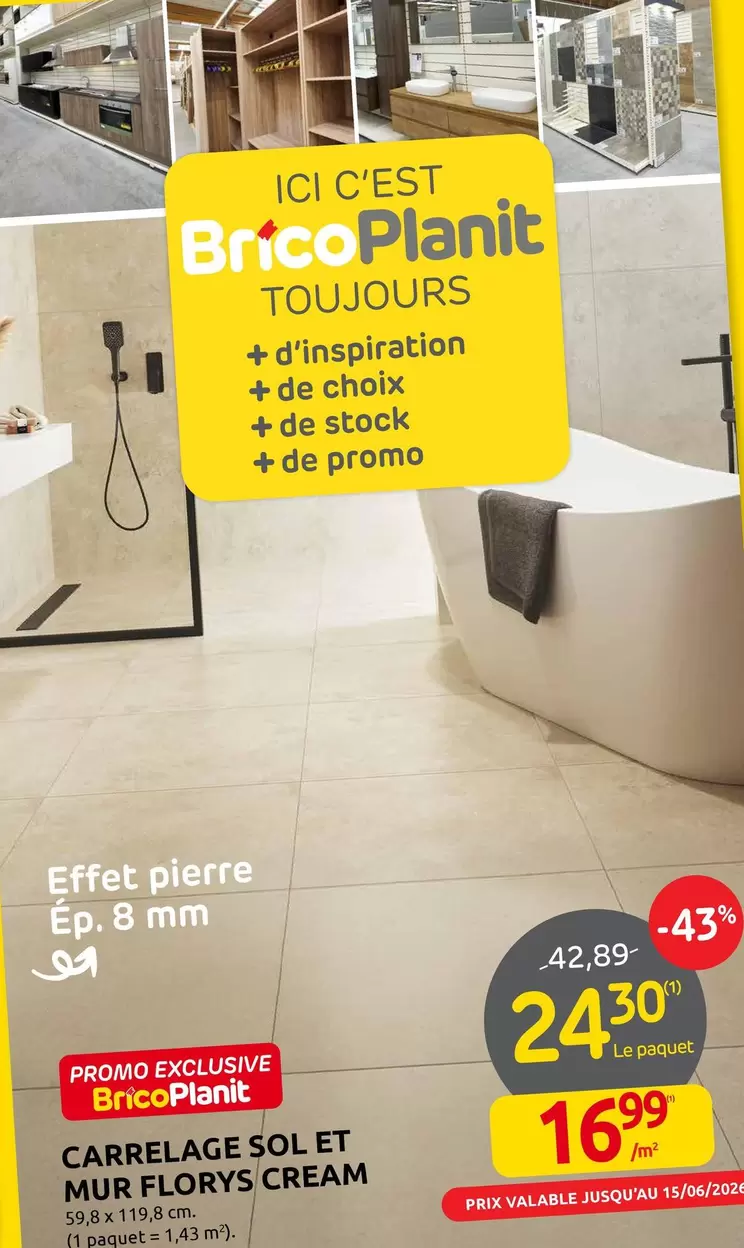 De - CARRELAGE SOL ET MUR FLORYS CREAM