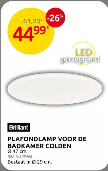 De - PLAFONDLAMP VOOR DE BADKAMER COLDEN