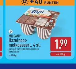 Hazelnoot-melkdessert, 4 st.