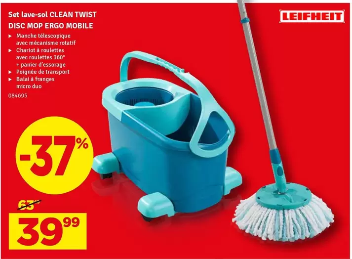 De - Set lave-sol CLEAN TWIST DISC MOP ERGO MOBILE