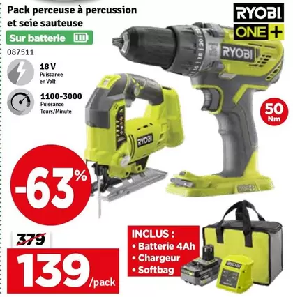 One - perceuse à percussion et scie sauteuse