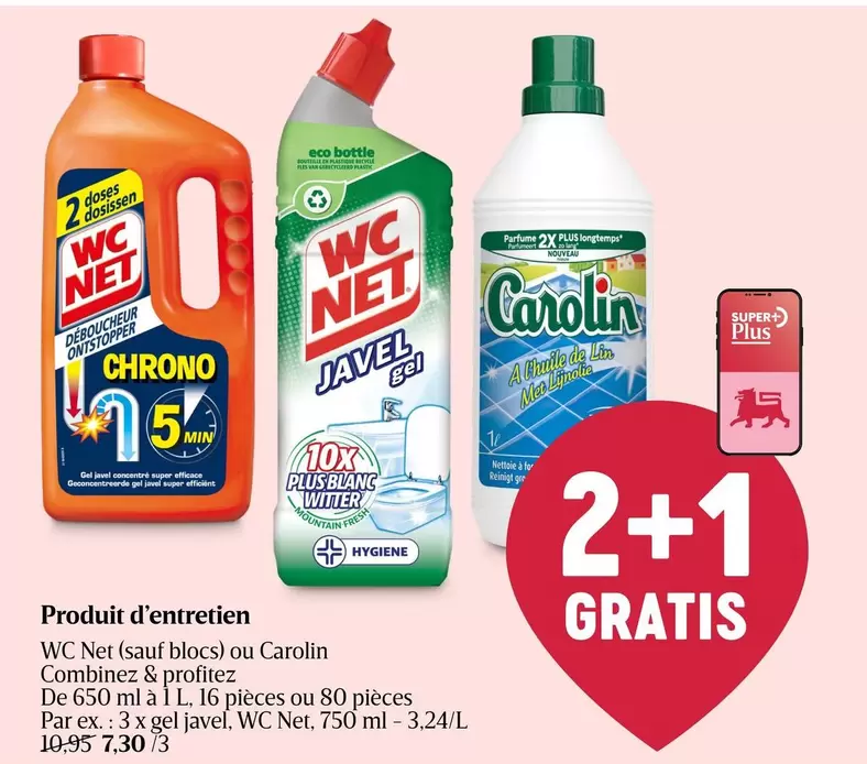 De - WC Net (sauf blocs) ou Carolin