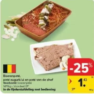 De - Boerenpate, paté augurk/ui en paté van de chef