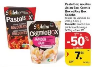 De - Pasta Box, nouilles Asian Box, Cremio Box et Rice Box