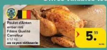 Poulet d'Antan entier rôti