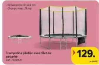 Trampoline -  pliable avec filet de securite