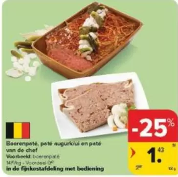 De - Boerenpaté, paté augurkiui en paté van de chef