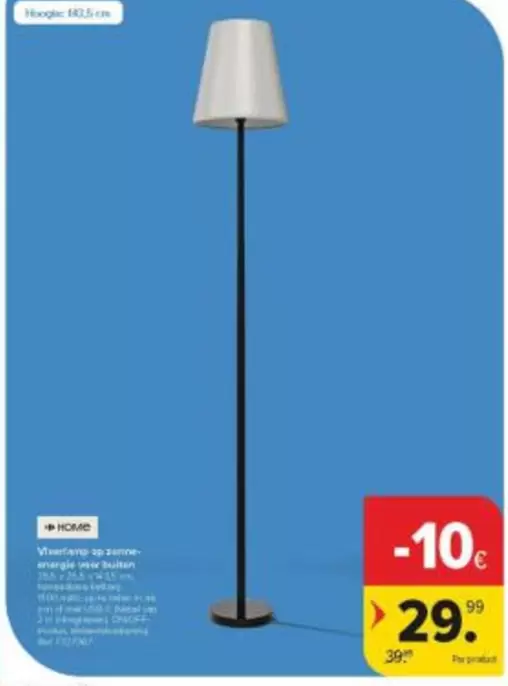 Vloerlamp met crème-energiezuinige lamp