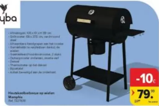 Houtskoolbarbecue op wielen Memphis