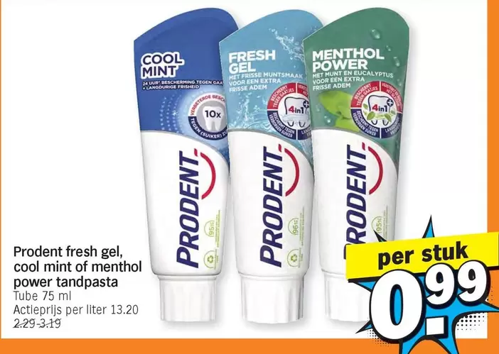 Cool - fresh gel, cool mint of menthol power tandpasta