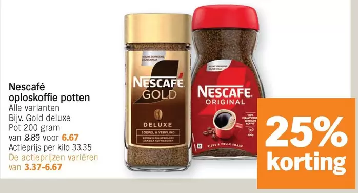 De - Oploskoffie Potten