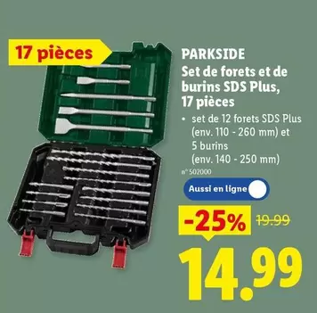 De - Set de forets et de burins SDS Plus, 17 pièces