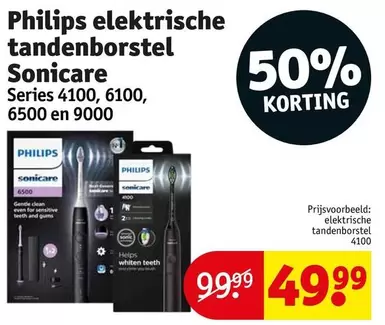Philips - elektrische tandenborstel Sonicare Series 4100, 6100, 6500 en 9000