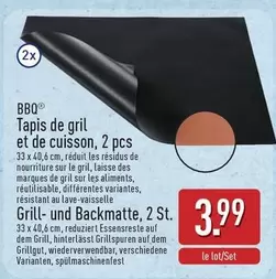 Bbq - Tapis de gril et de cuisson, 2 pcs