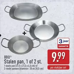 Bbq - Stalen pan, 1 of 2 st.
