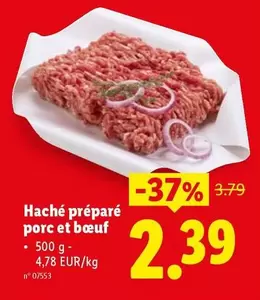 Haché préparé porc et bœuf