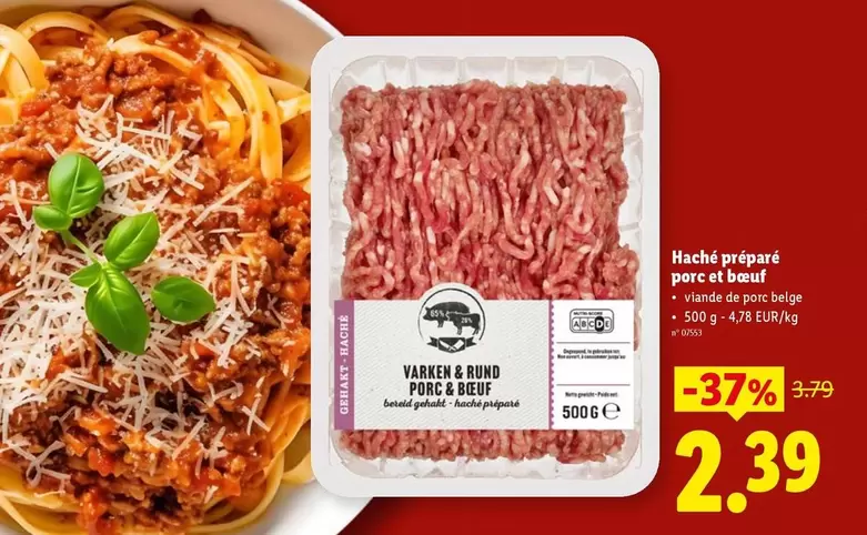 De - Haché préparé porc et boeuf