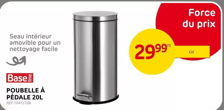 POUBELLE À PÉDALE 20L