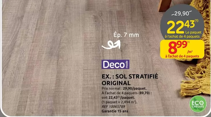 De - SOL STRATIFIÉ ORIGINAL