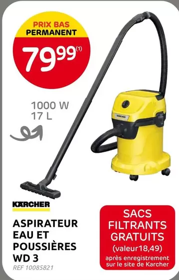 Karcher - ASPIRATEUR EAU ET POUSSIÈRES WD 3