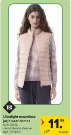 Ultralight mouwloos jasje voor dames