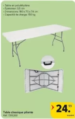 De - Table classique pliante