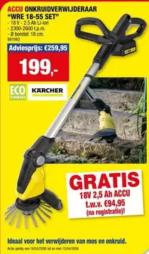 Karcher - ACCU ONKRUIDVERWIJDERAAR "WRE 18-55 SET"