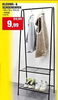 KLEDING- & SCHOENENREK - 60 x 35 x 154 cm - metaal. 1126740