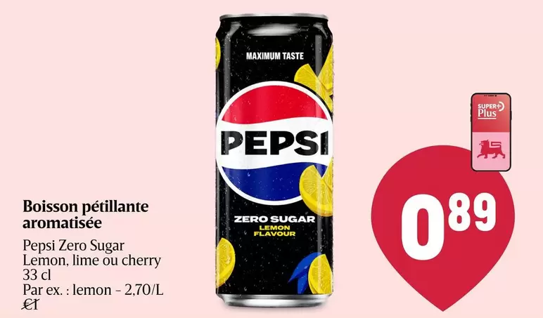 Zero Sugar Lemon, lime ou cherry