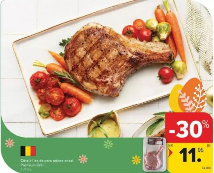 De - Côte à l'os de porc mature et sel