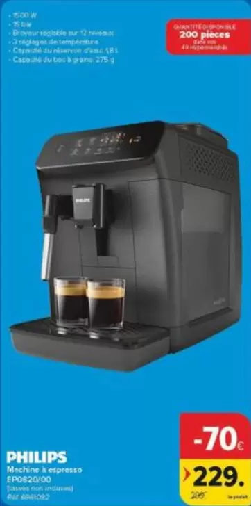 Philips - Machine à espresso EP2020/00