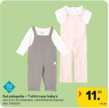 Set salopette + T-shirt voor baby's