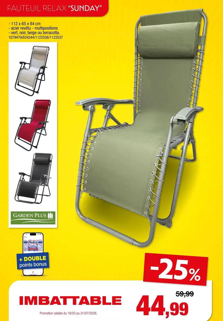 FAUTEUIL RELAX "SUNDAY"